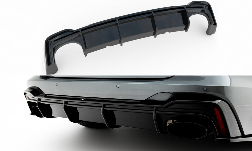 Street+ Heck Ansatz Diffusor passend für Audi RS6 C8 / C8 FL schwarz Hochglanz