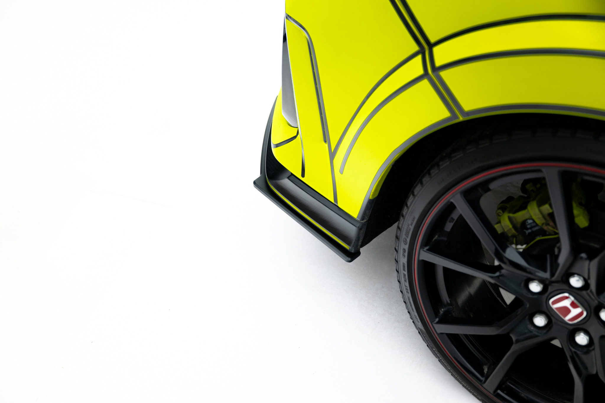 Heckansatz Diffusor V.2 passend für Honda Civic Type-R Mk10 / Mk10 Facelift schwarz-rot