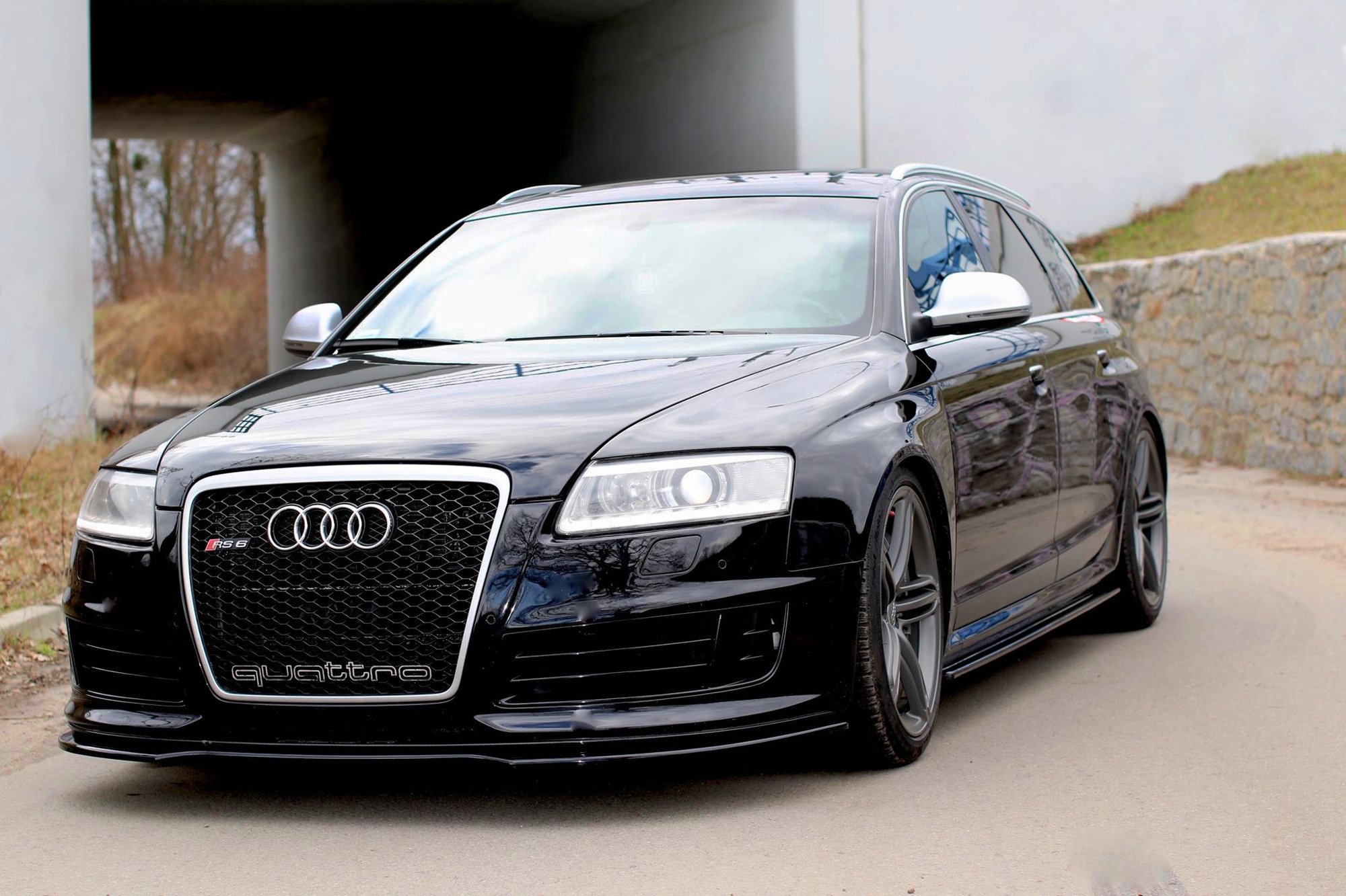 Street+ Spoilerlippe Front Ansatz passend für Audi RS6 C6 schwarz Hochglanz