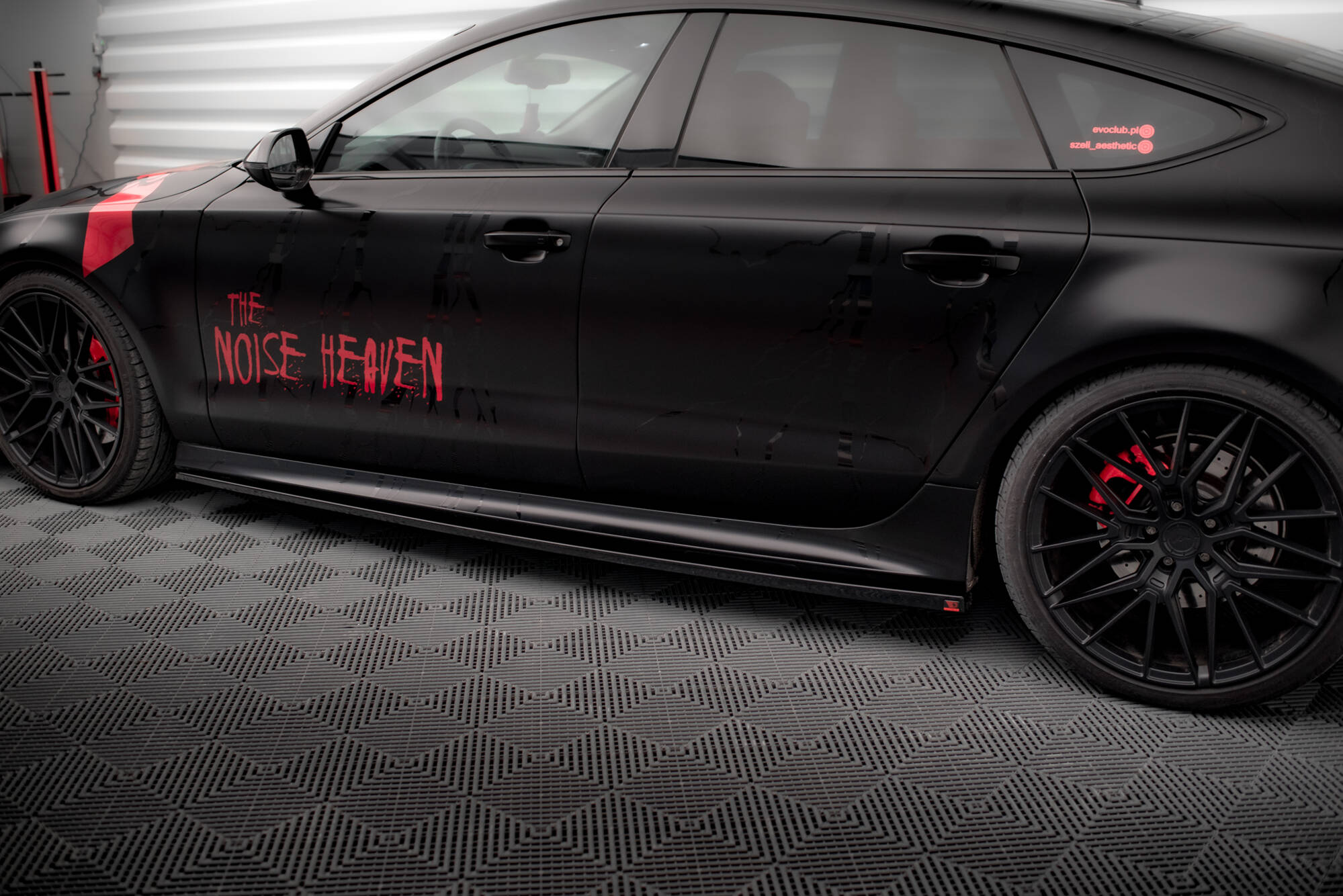 Street+ Seitenschweller Leisten passend für Audi A7 RS7 Look C7 schwarz Hochglanz
