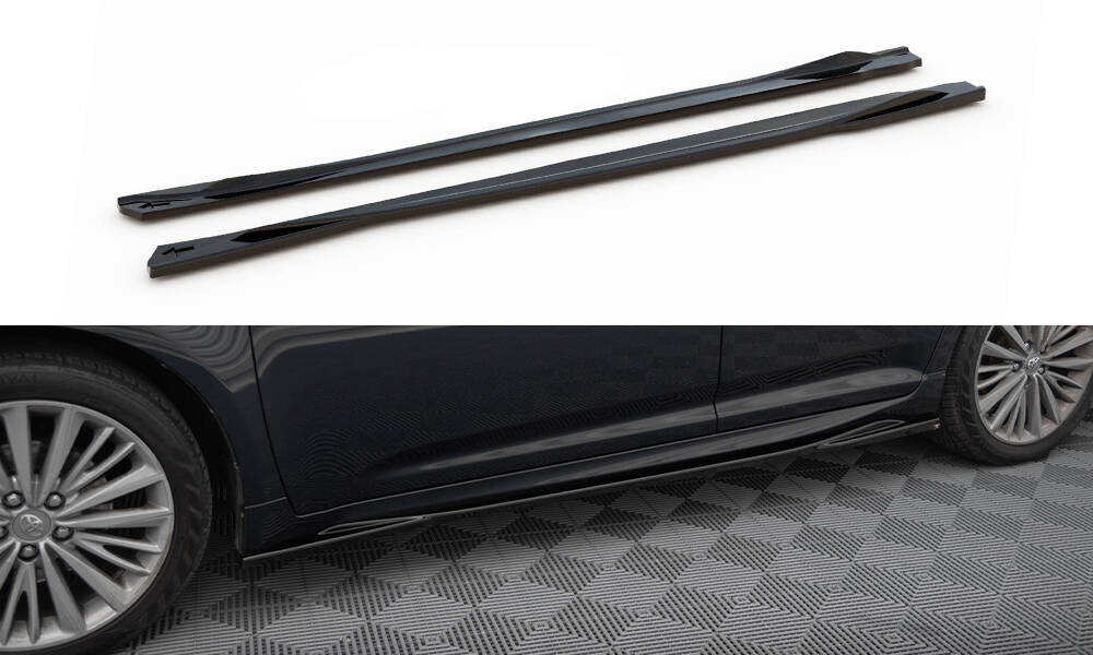 Street+ Seitenschweller Leisten passend für Toyota Avensis Mk3 FL schwarz Hochglanz