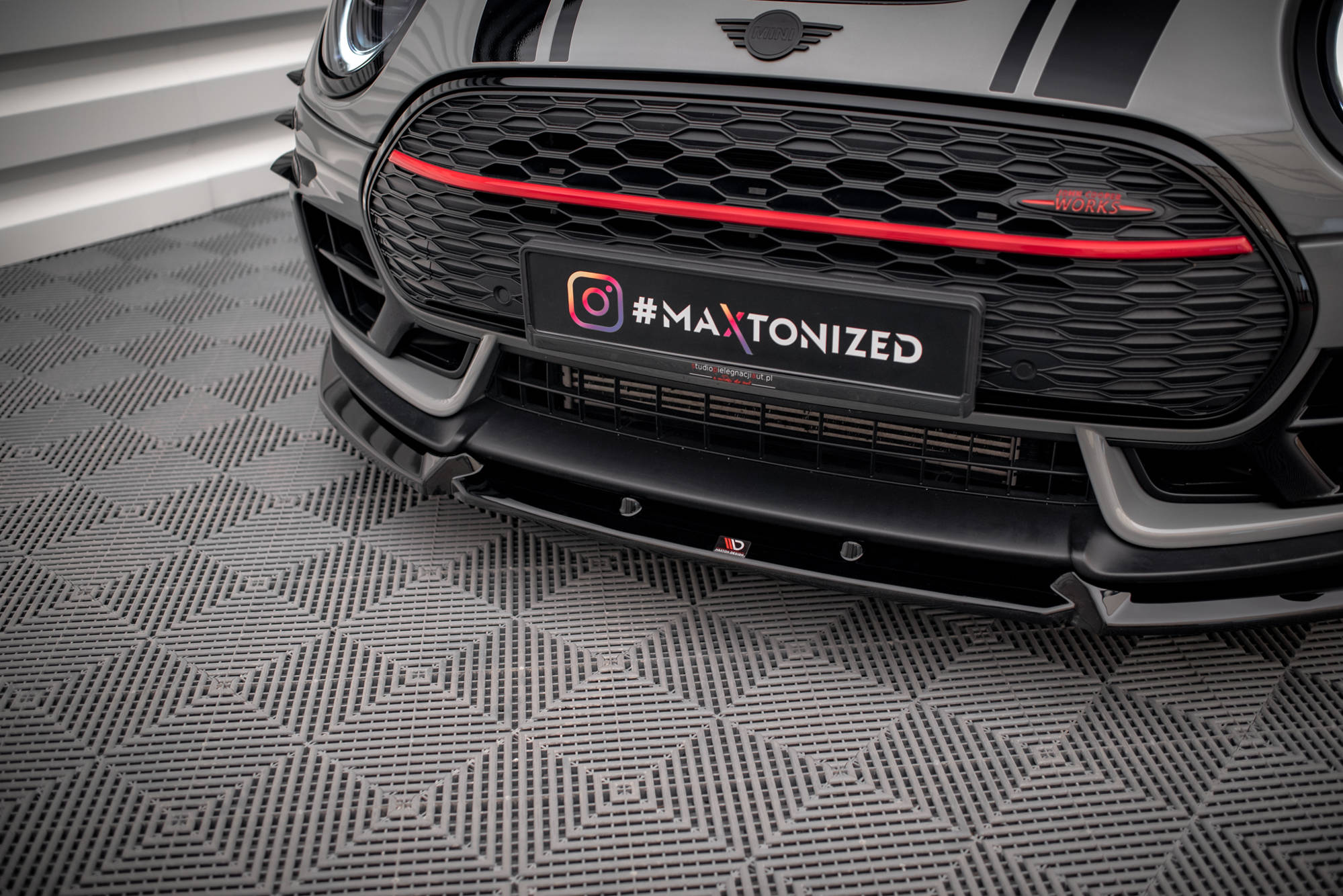 Street+ Spoilerlippe Front Ansatz V.4 passend für Mini Cooper Clubman John Cooper Works F54 FL schwarz Hochglanz