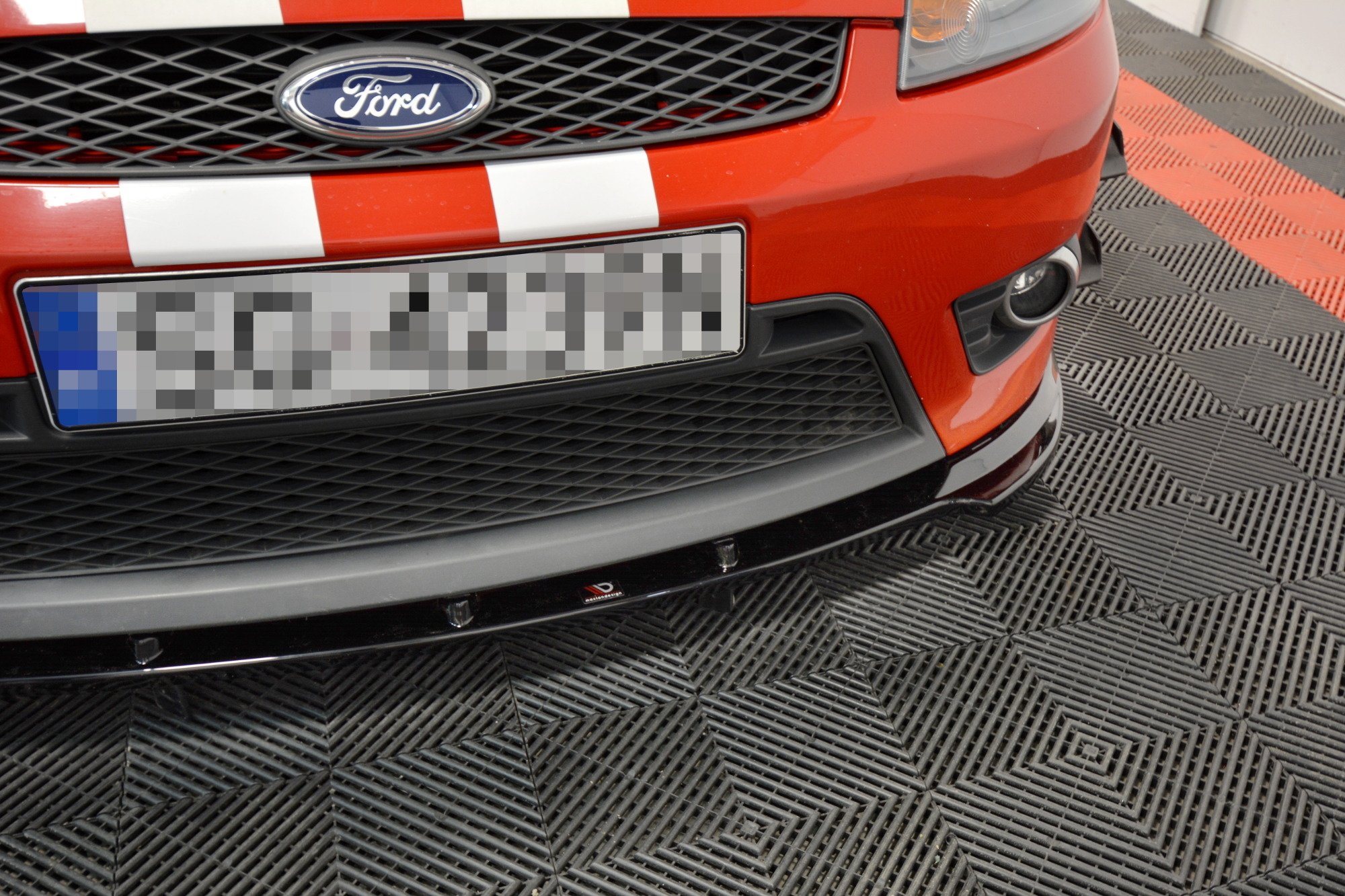 Street+ Spoilerlippe Front Ansatz V.1 passend für Ford Fiesta ST Mk6 schwarz Hochglanz