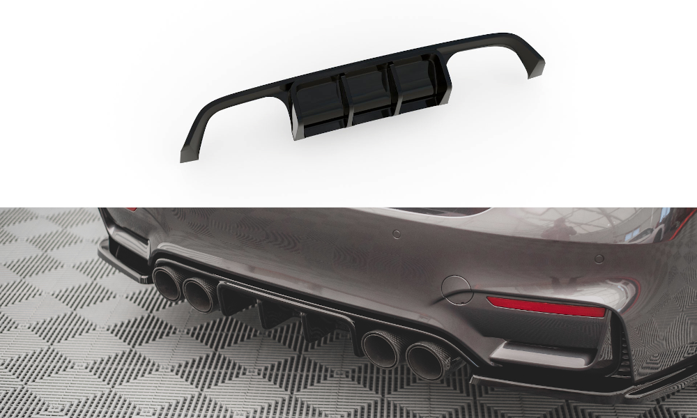 Street+ Heck Ansatz Diffusor passend für BMW M4 F82 schwarz Hochglanz